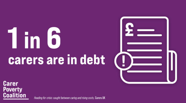 1 in 6 carers are in debt poster