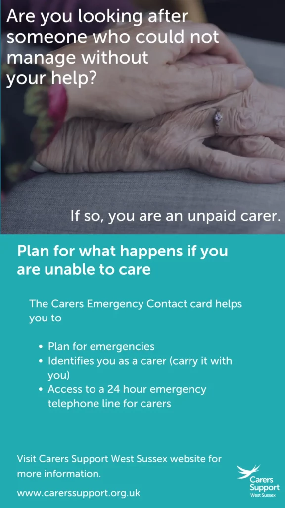 Carers Support slide for information on a plan for what happens if you are unable to care